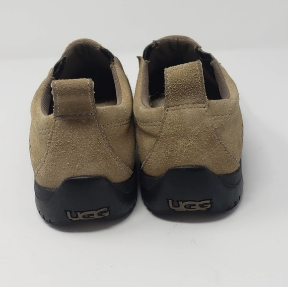 UGG AUSTRALIA Brown Tan Suede Shearling Slip On Shoes Womens Size 9 - Picture 5 of 7